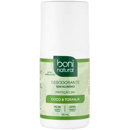 Imagem do produto Desodorante Boni Natural Roll-On Natural Coco E Toranja Vegano 24Hrs Proteção 55ml