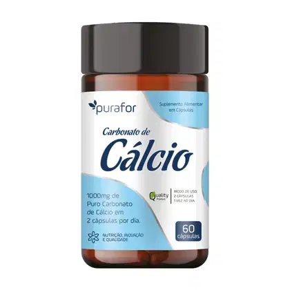Imagem do produto Carbonato de Cálcio 500mg 60 Cápsulas – Purafor