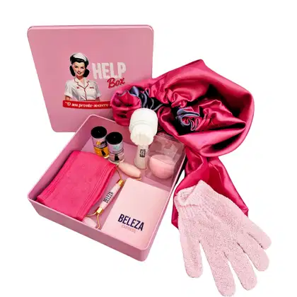 Imagem do produto Kit Presente Lata com acessórios de skincare Grande- Help Box-Pronto Socorro da Beleza