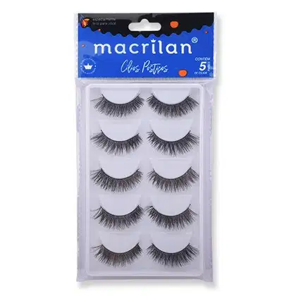 Imagem do produto Cílios Postiços Volumosos e Cruzados 5 pares Macrilan - CL104-5