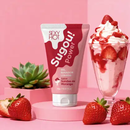 Imagem do produto Sugou! Power - Gel Sugador Líquido Sabor Sundae de Morango