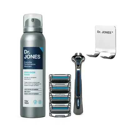 Kit Dr. Jones Barba Feita The Razor 4 + Suporte, 4 produtos.