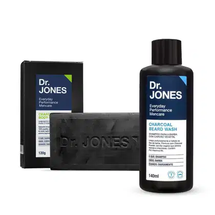 Imagem do produto Kit Dr. Jones Charcoal - Shampoo para Barba 140ml + Sabonete Corporal 120g