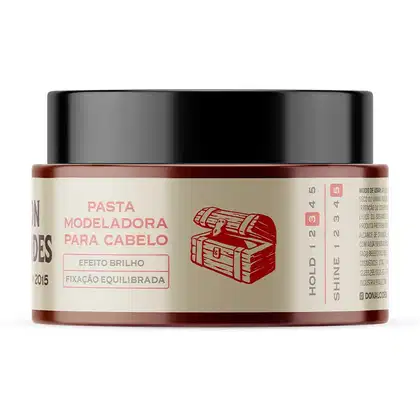Imagem do produto Pasta Brilho Barba Negra Pomada Para Cabelo Média Fixação 80g Don Alcides