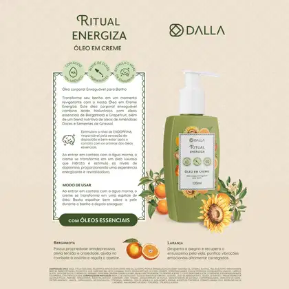 Imagem do produto Óleo Corporal Em Creme Com Ácido Hialurônico Laranja doce & Bergamota 120ML Ritual Energiza Dalla