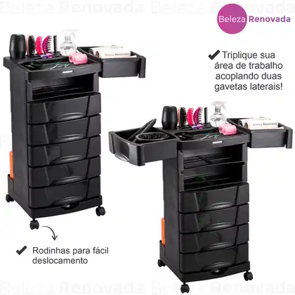 Imagem do produto Carrinho Auxiliar Dompel Cabeleireiro Salão Beauty Care