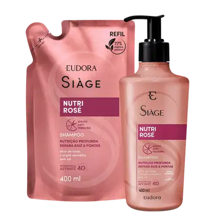 Imagem do produto Kit Eudora Siàge Nutri Rose - Shampoo 400ml + Refil 400ml