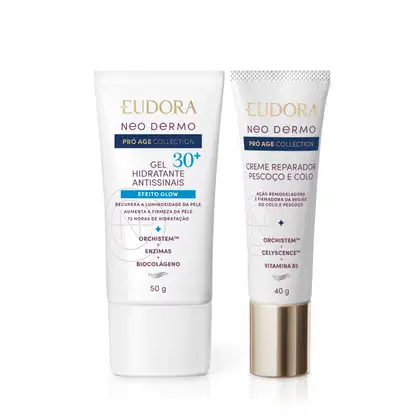 Imagem do produto Combo Neo Dermo Pró Age Collection: Creme Reparador Pescoço e Colo 40g + Gel Facial Antissinais 30+ 50g
