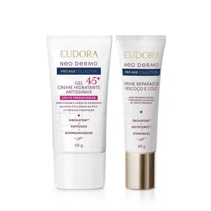 Imagem do produto Combo Neo Dermo Pró Age Collection: Creme Reparador Pescoço e Colo 40g + Gel Facial Antissinais 45+ 50g