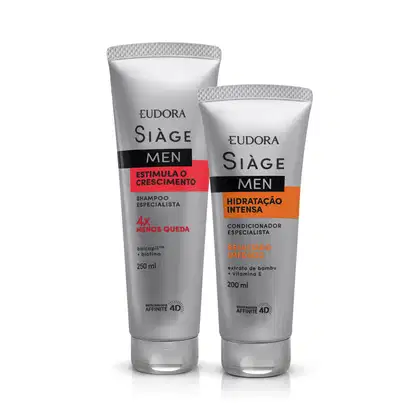 Imagem do produto Kit Eudora Siàge Men Estimula o Crescimento + Hidratação Intensa (2 Produtos)