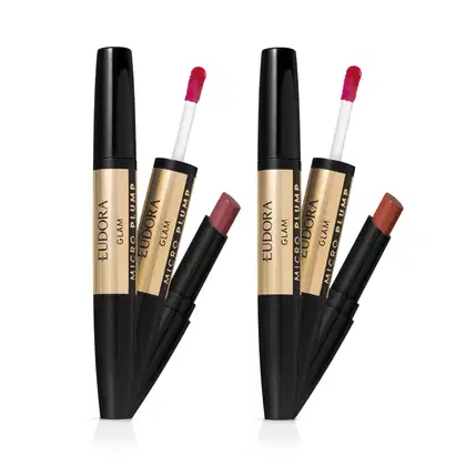 Imagem do produto Combo Batom Glam Micro Plump: Malva Essencial 1,8g + Terracota Retrô 1,8g