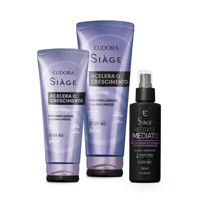 Imagem do produto Kit Eudora Siàge Acelera o Crescimento e Resgate Imediato (3 Produtos)