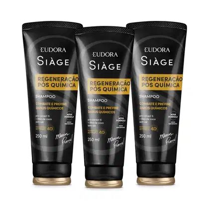 Imagem do produto Combo Shampoo Siàge Expert Regeneração Pós-Química 3x 250ml