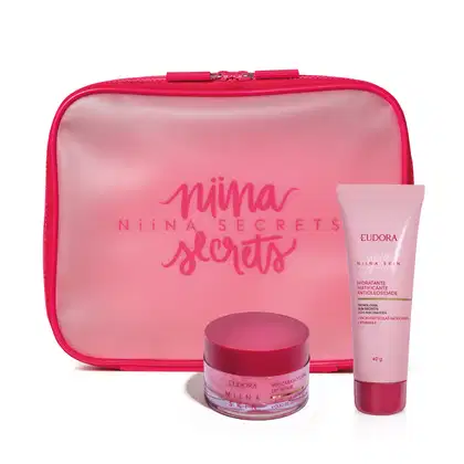 Imagem do produto Combo Niina Secrets: Hidratante Matificante Antioleosidade 40g + Máscara Labial Noturna Lip Repair 9g + Nécessaire Pink