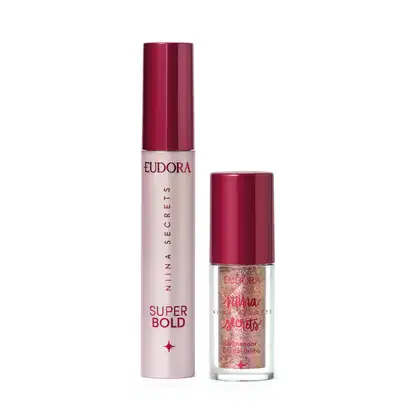 Imagem do produto Combo Niina Secrets: Delineador Crystal Brilho 3g + Máscara para Cílios Super Bold 10g
