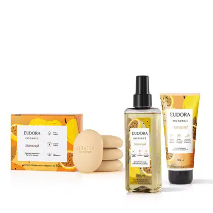 Imagem do produto Combo Instance Maracujá: Spray Colônia 200ml + Creme Corporal 180ml + Sabonete em Barra 4x80g