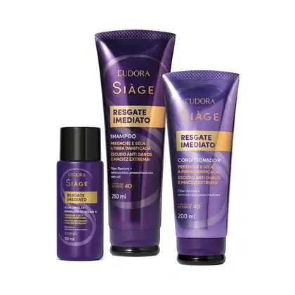 Imagem do produto Combo Siàge Resgate Imediato: Shampoo 250ml + Condicionador 200ml + Água Lamelar 150ml