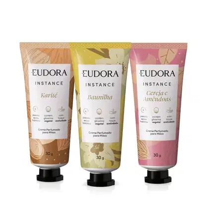 Imagem do produto Combo Creme Para As Mãos Instance: Cereja e Amêndoas 30g + Baunilha 30ml + Karité 30g