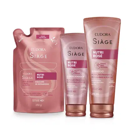 Imagem do produto Combo Siàge Nutri Rosé: Shampoo 250ml + Refil Máscara Capilar 250g + Condicionador 200ml