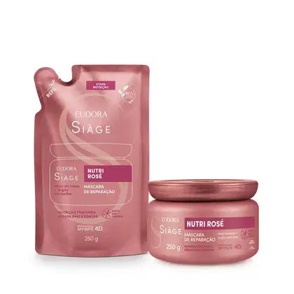Imagem do produto Combo Siàge Nutri Rosé Máscara: Máscara Capilar 250g + Refil Máscara Capilar 250g