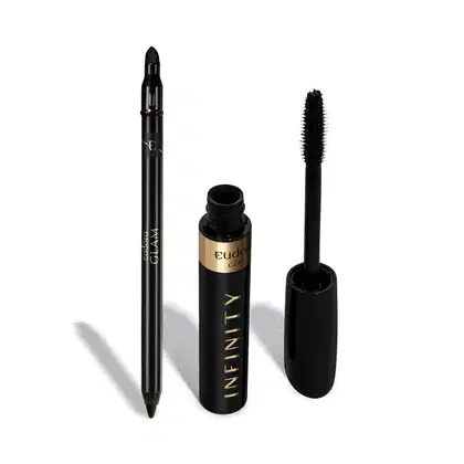 Imagem do produto Combo Glam Cílios: Máscara Infinity Volume 8,5g + Lápis Kajal Preto com Esfumador 1,1g