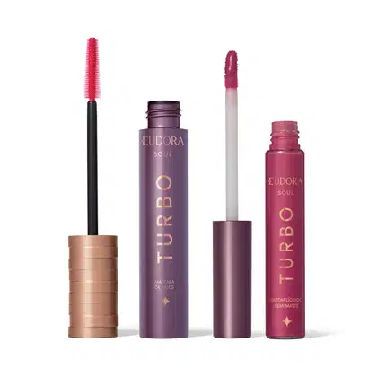Imagem do produto Combo SOUL Turbo: Máscara Cílios Turbo 10g + Batom Líquido Rosa Pink Turbinado Semi Mate 5ml
