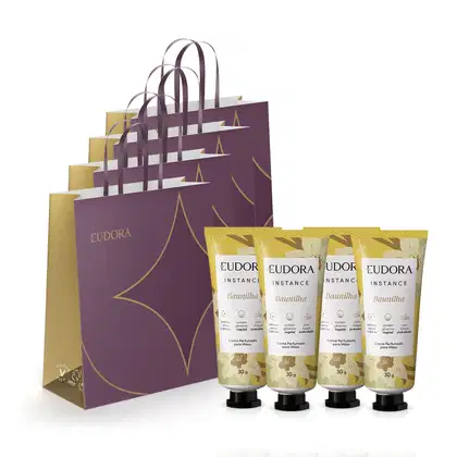 Imagem do produto Combo Presente Instance Baunilha: Creme para as mãos 4x30ml + Sacolas Presenteáveis