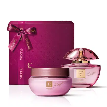 Imagem do produto Combo Presente Eudora Rosé: Eau de Parfum 75ml + Creme Corporal 250g + Caixa de Presente