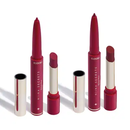 Imagem do produto Combo Duo Perfect Match Niina Secrets: Batom Rosa 1,65g + Batom Marrom Malva 1,65g