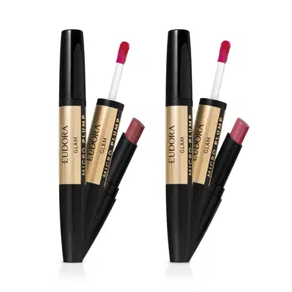 Imagem do produto Combo Batom Duo Glam Micro Plump: Malva Essencial 1,8g + Rosado Nobre 1,8g