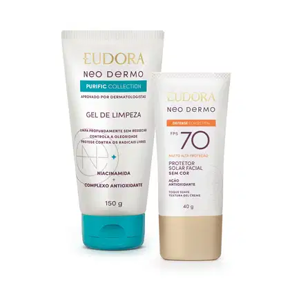 Imagem do produto Kit Eudora Neo Dermo Limpeza Facial + Proteção Solar FPS 70 (2 Produtos)