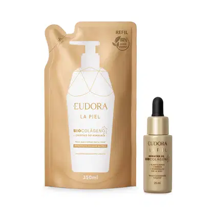 Kit Eudora La Piel: Sérum Concentrado Corporal 25ml + Refil Hidratante Corporal 350ml