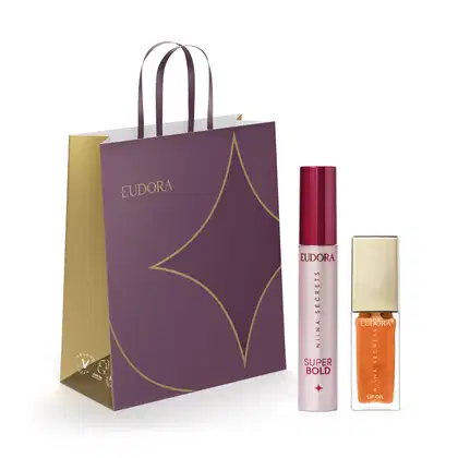 Imagem do produto Combo Niina Secrets: Máscara de Cílios Super Bold 10g + Lip Oil Shine Flowers 7ml + Sacola de Presente P