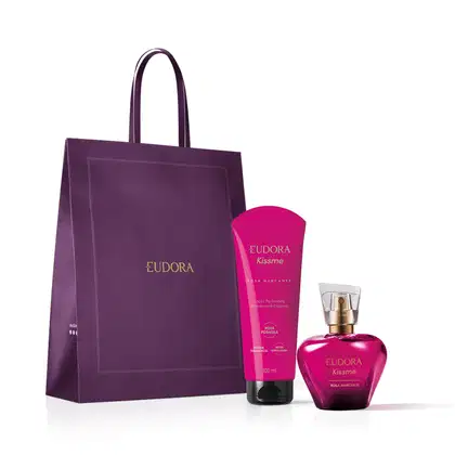 Imagem do produto Combo Presente Kiss Me Rosa Marcante: Desodorante Colônia 50ml + Hidratante Desodorante 100ml + Sacola
