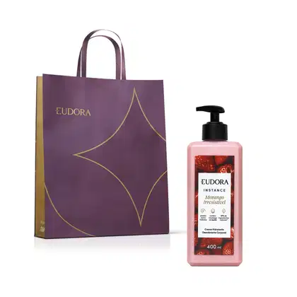 Imagem do produto Combo Instance Morango Irresistível: Creme Hidratante Desodorante Corporal 400ml + Sacola M