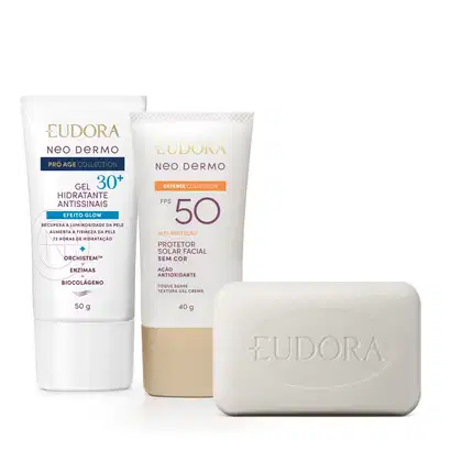 Imagem do produto Combo Neo Dermo Pro Age Collection: Sabonete Facial 80g + Hidratante Facial 50g + Protetor Solar 40g