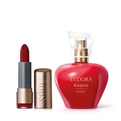 Imagem do produto Combo Kiss Me Please Desodorante Colônia 50ml + Batom Matte Vermelho Paparazzi 3,7g