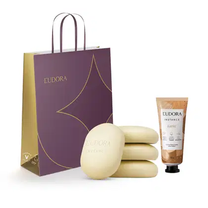 Imagem do produto Combo Instance Karité: Creme para Mãos 30g + Sabonete em Barra 4x80g + Sacola M