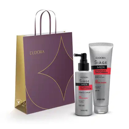 Imagem do produto Combo Siàge Estimula o Crescimento Men Presente: Tônico Capilar 100ml + Shampoo 250ml + Sacola