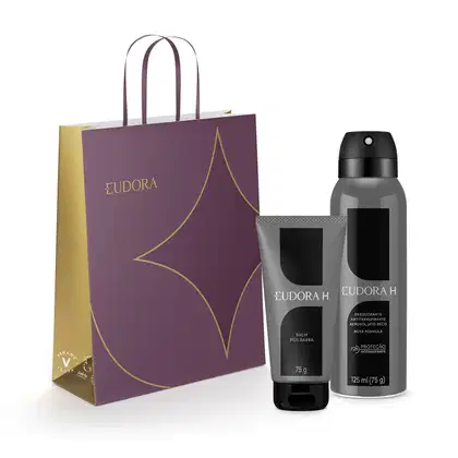 Imagem do produto Combo Eudora H presente: Gel pós Barba 75g + Desodorante Antitranspirante Aerossol 125ml + Sacola