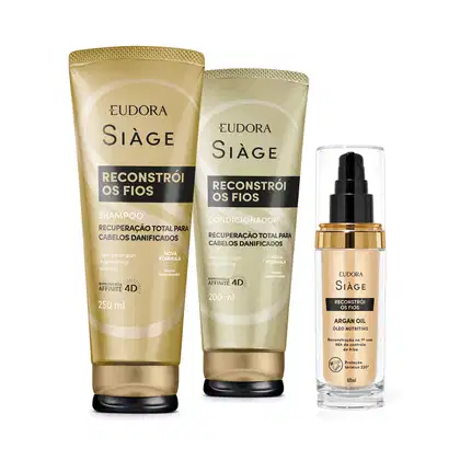 Imagem do produto Kit Eudora Siàge Reconstrói os Fios Argan Oil Trio (3 Produtos)
