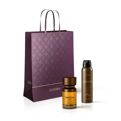 Imagem do produto Combo Impression: Eau De Parfum 100ml + Desodorante Antitranspirante Aerossol 150ml + Sacola