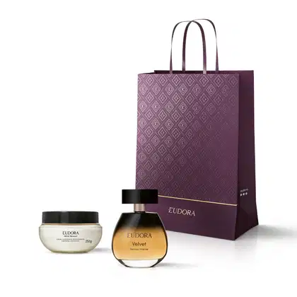 Imagem do produto Combo Eudora Velvet Sensual Intense Desodorante Colônia 100ml + Creme Corporal Velvet Sensual 250g + Sacola