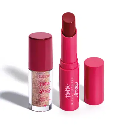 Imagem do produto Combo Niina Secrets: Delineador Crystal Brilho Rose Gold 3g + Hidra Balm Rosa 3,2g