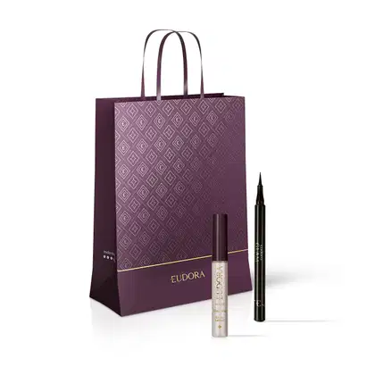 Imagem do produto Combo Presente Make: Gloss Labial Kiss Me Incolor 5,2ml + Caneta Delineadora Glam 1ml + Sacola M