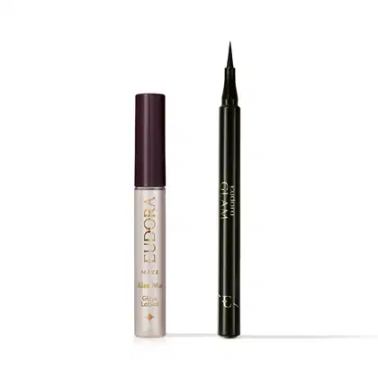 Imagem do produto Combo Make: Gloss Labial Kiss Me Incolor 5,2ml + Caneta Delineadora Glam 1ml