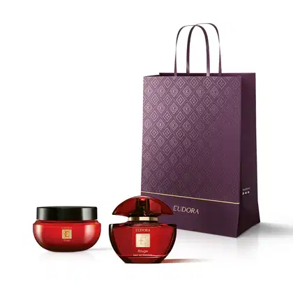 Imagem do produto Combo Eudora Rouge: Eau de Parfum 75ml + Creme Desodorante Hidratante Corporal 250g + Sacola