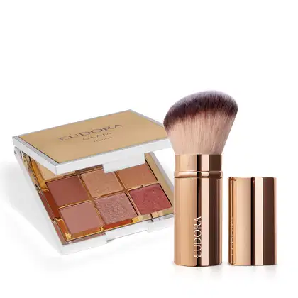 Imagem do produto Combo Glam Metals: Paleta de Sombra 5,85g + Pincel Retrátil Multifuncional