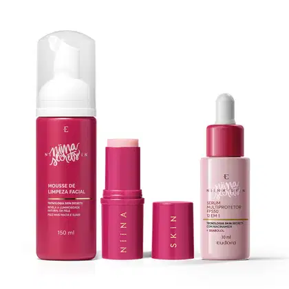Imagem do produto Combo Niina Skin: Mousse De Limpeza 150ml + Balm Hidratante 15g + Sérum Multiprotetor Facial 30ml