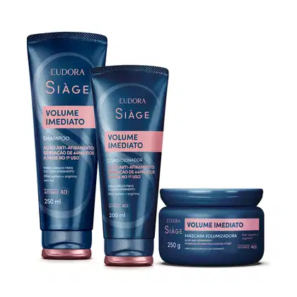 Imagem do produto Combo Siàge Volume Imediato: Shampoo 250ml + Condicionador 200ml + Máscara Capilar 250g